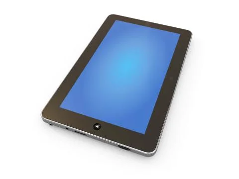 Tablet pc on white isolated background. 3d Stock Illustration