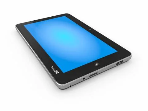 Tablet pc on white isolated background. 3d Illustrazione stock