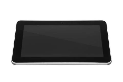 Tablet pc white tablet pc with black empty screen isolated on white backgr... Stock Photos