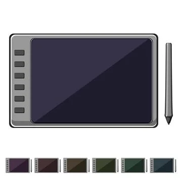 Tablet pen display cartoon vector graphic Stock-Illustration
