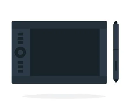 Tablet with pen for graphic design Stock Illustration