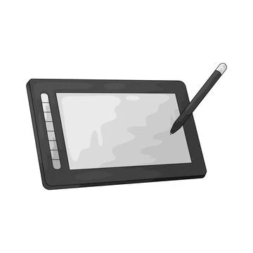 Tablet with a pen illustration 스톡 일러스트