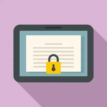 Tablet personal information icon, flat style 스톡 일러스트
