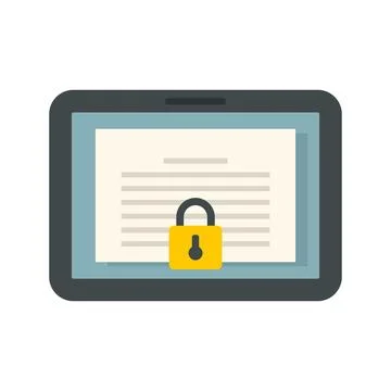 Tablet personal information icon flat isolated 스톡 일러스트