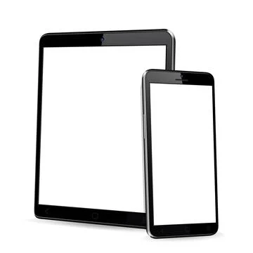 Tablet with phone mock up Ilustración de archivo