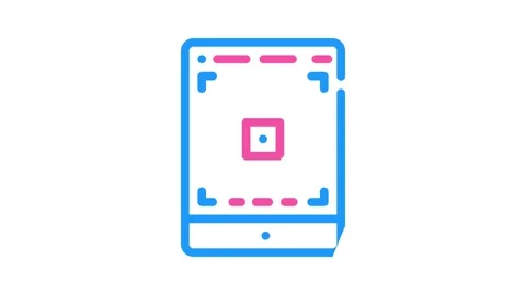 Tablet photo camera app color icon animation Stockbeeldmateriaal 166376014