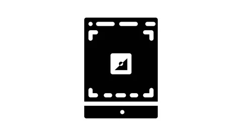Tablet photo camera app glyph icon animation Stockbeeldmateriaal 166390711