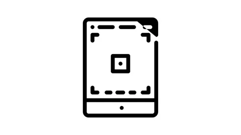 Tablet photo camera app line icon animation Stockbeeldmateriaal 166383160
