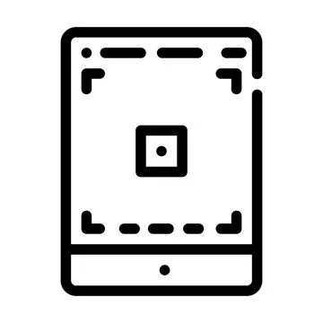 Tablet photo camera app line icon vector illustration Stock Illustration