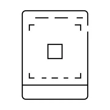 Tablet photo camera app line icon vector illustration Stock Illustration