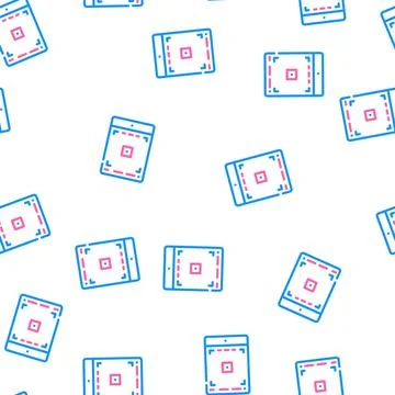 Tablet photo camera app vector seamless pattern Stock Illustration