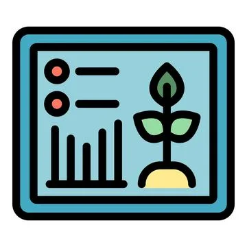 Tablet plant control icon vector flat Stock Illustration