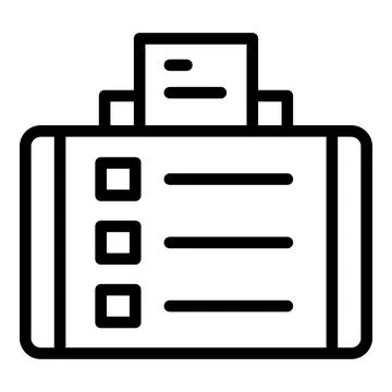 Tablet pos machine icon outline vector. Cash register Illustrazione stock