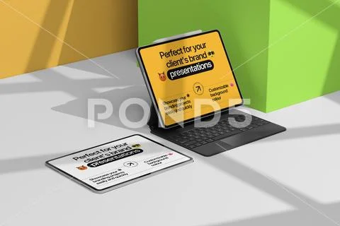 Tablet Presentation Mockup Scene PSD Template