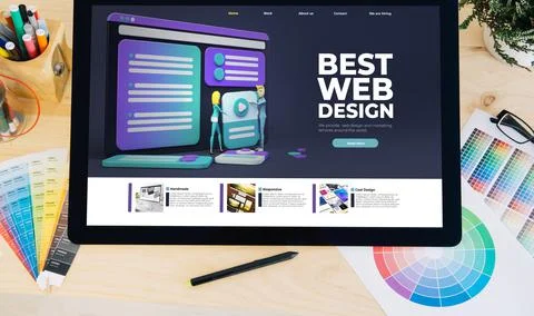 Tablet pro best web design Illustrazione stock