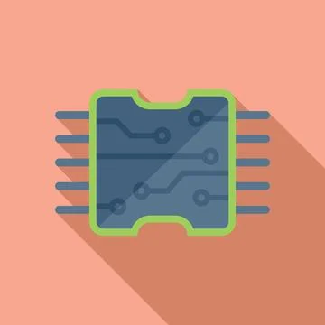 Tablet processor icon flat . Phone broken 库存插图