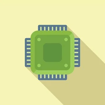 Tablet processor icon flat . Screen cell 库存插图