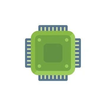 Tablet processor icon flat vector. Screen cell 库存插图