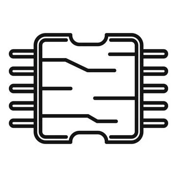 Tablet processor icon outline . Phone broken Stock Illustration