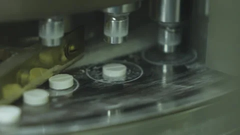 Tablet Production Conveyor in Pharmaceutical Laboratory Stock Footage 271234778