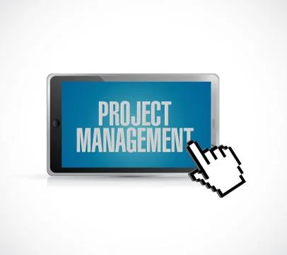 Tablet project management text sign concept Stock Illustration