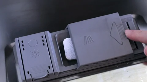 Tablet to putting in dishwasher tray Stock Footage 87816349