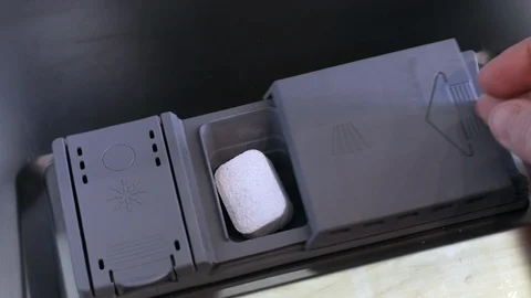 Tablet to putting in dishwasher tray Stock Footage 87816518