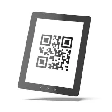 Tablet with qr code Illustrazione stock