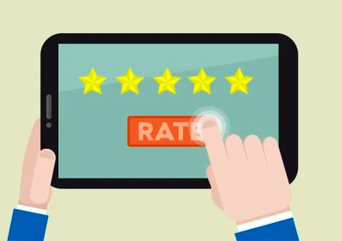 Tablet rating five stars Stock-Illustration