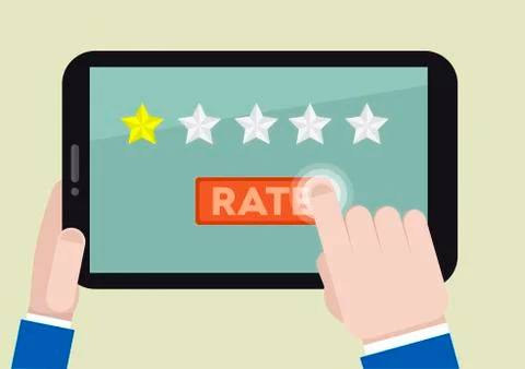 Tablet rating one star Stock Illustration