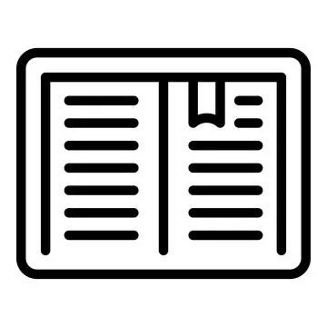Tablet reading book icon outline vector. Homework help Stock Illustration