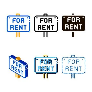 Tablet for real estate rent vector thin line edition icon Stockillustratie