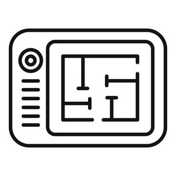 Tablet redesign icon outline vector. Web page Stock-Illustration