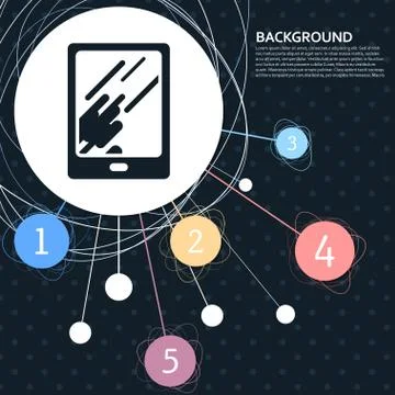 Tablet with the reflection of light icon  the background to the point and  in Stock Illustration