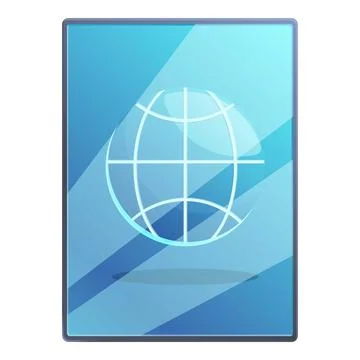 Tablet remote access icon, cartoon style Illustrazione stock