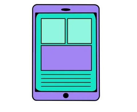 Tablet with responsive grid vector Illustrazione stock