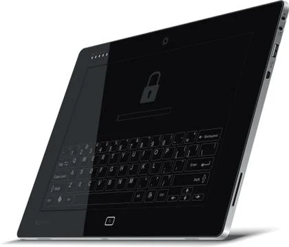 Tablet Right Side View Leaning Back 스톡 일러스트