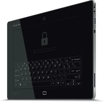 Tablet Right Side View Vertical Stock Illustration
