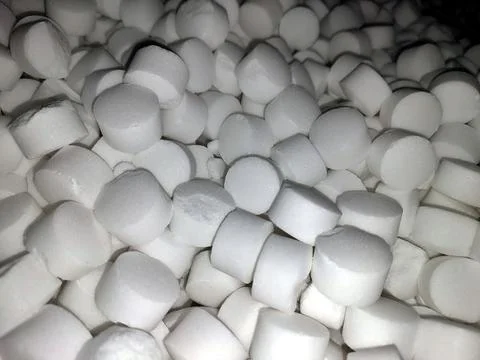 Tablet Salt Clusters Create a Visually Striking Display of Purity and Textu.. Stock Photos