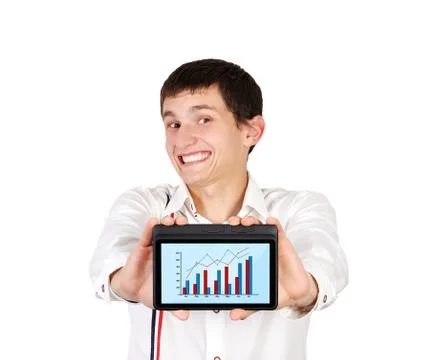 Tablet with scheme Stock Photos