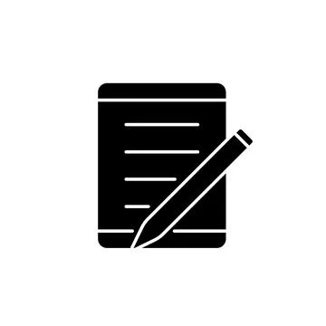 Tablet for school black glyph icon Stock Illustration