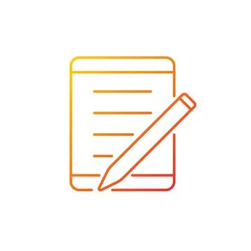 Tablet for school gradient linear vector icon Stock Illustration