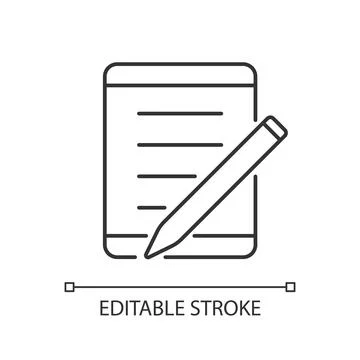 Tablet for school linear icon Stock Illustration