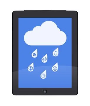 Tablet screen with business network connection concept Stock Illustration