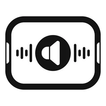 Tablet screen displaying sound waves and speaker icon Illustrazione stock