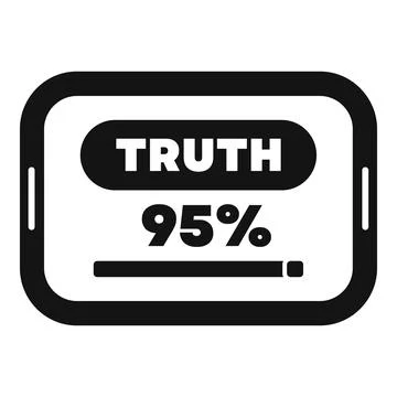 Tablet screen displaying truth percentage loading bar icon Stock Illustration