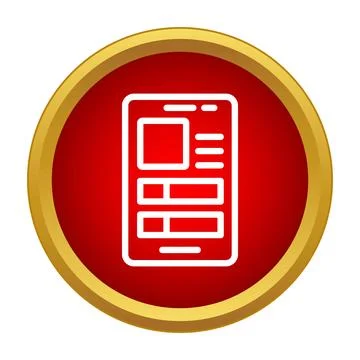 Tablet screen displaying user interface layout icon 库存插图