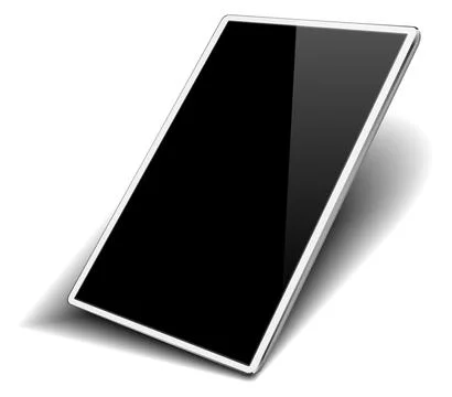 Tablet screen mockup. Realistic angle view mobile device Illustrazione stock