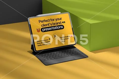 Tablet Screen Presentation Mockup PSD-sjabloon