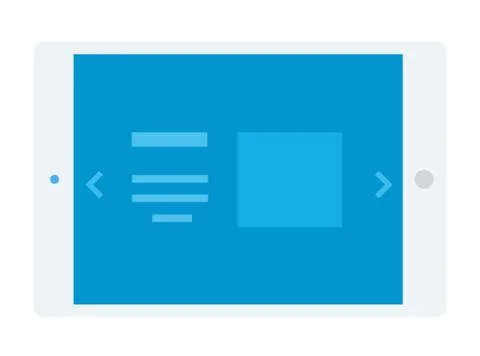 Tablet screen, programmer workspace flat icon vector isolated. Stock-Illustration